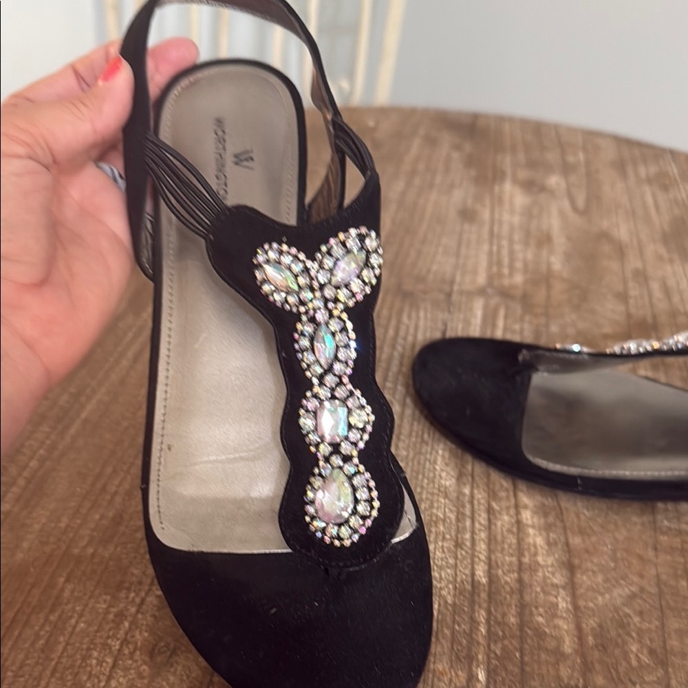 Worthington Black suede sandals with silver accents Women's Size 9.5 - Picture 3 of 8